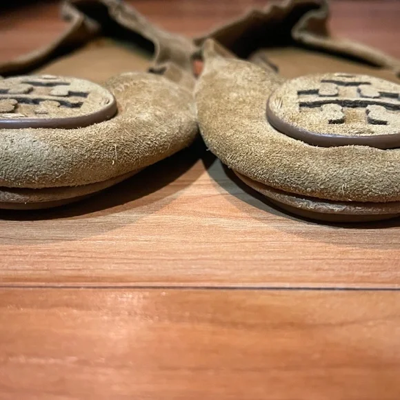 Tory Burch Minnie Travel Ballet Flats – Dark Tiramisu Cognac Suede – Size 9 - Picture 4 of 8